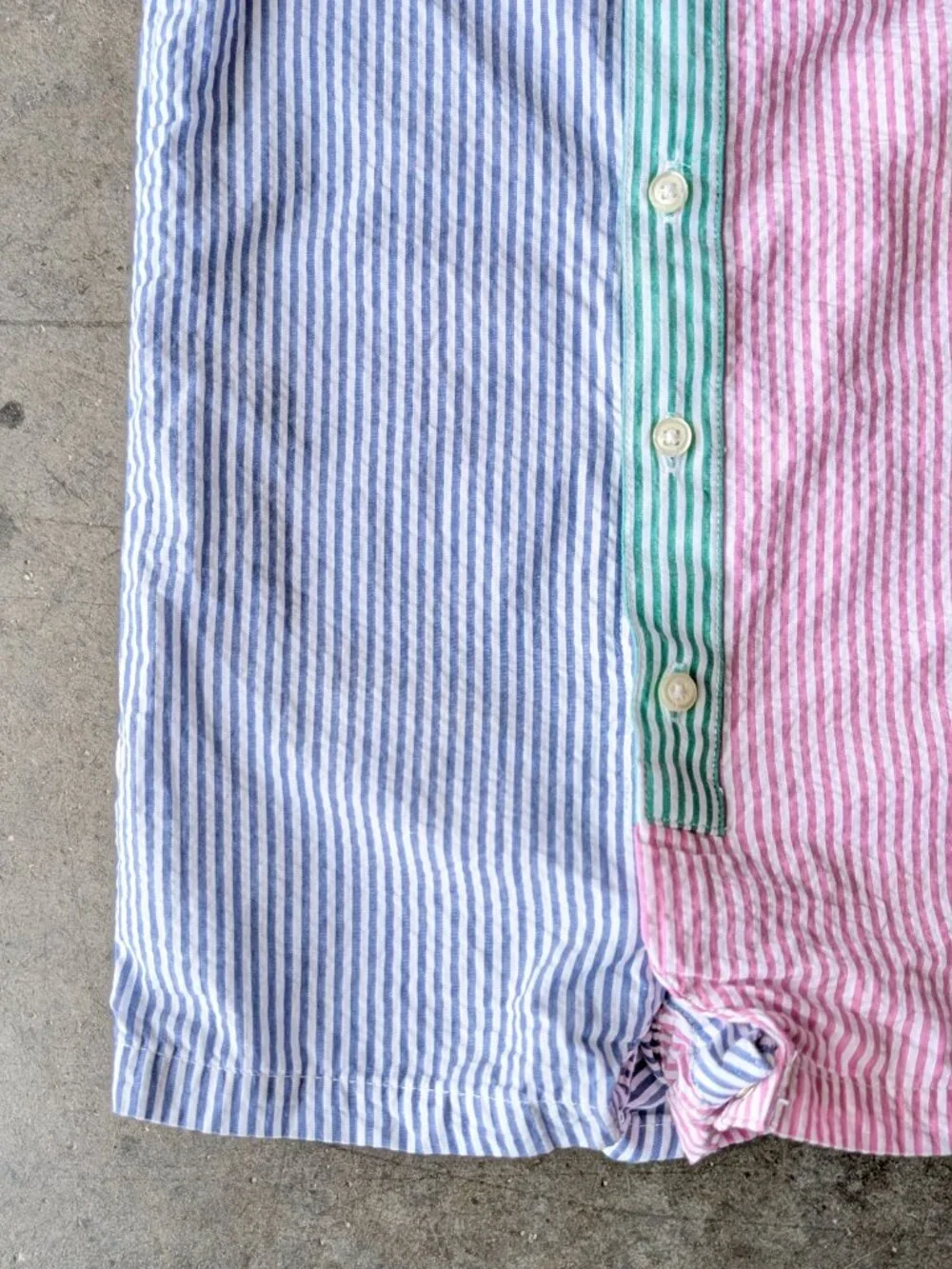 Ralph Lauren Cotton Seersucker Fun Shortall Blue Green Pink One-Piece size 9M